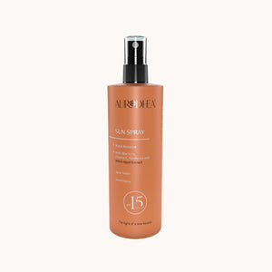 Aurodhea Sonnenspray feuchtigkeitsspendender Sonnenschutz mit Aloe Vera, Vitamin E und Hamamelis, zieht schnell ein und schützt zuverlässig vor UVA- und UVB-Strahlen